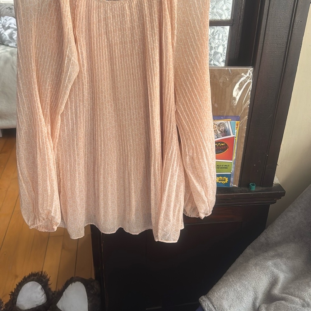 Peach Long Sleeve Blouse
